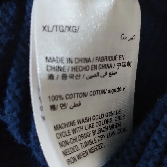 Charter Club V Neck Chunky Knit Cotton Sweater XL - Picture 5 of 11